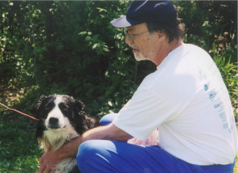 Walter Stoffel & Lance, the rescued border collie.